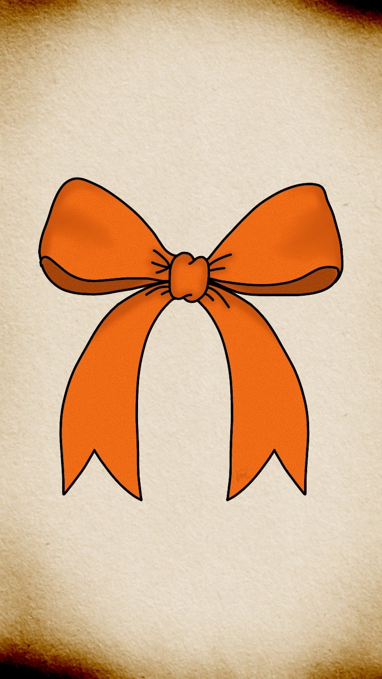 Cute Orange Ribbon Tied in a Bow